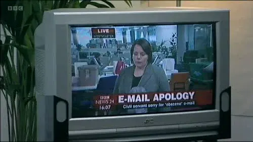 Screenshot: 'Good afternoon.'
Christ, there's that fucking sofa.