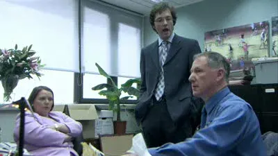 Screenshot: Hey! At least I know how to use a stick, Mr Floppy. Have you finished? Well, no.
