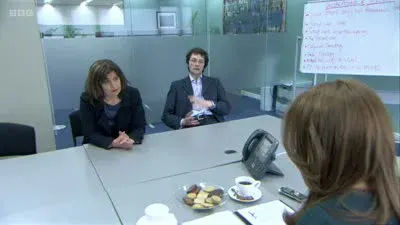 Screenshot: fast-tracked to the dole queue as fast as her kitten heels will carry her.