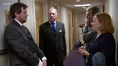 Screenshot: You're not Jewish are you? No. Oh, good. Can you just take...? Yeah. Why don't you go in here.