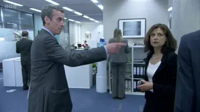 Screenshot: big gingerbread man there to pop out and get me a fucking gun.