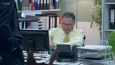 Screenshot: I've actually been making some Peter Mannion face masks.