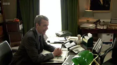 Screenshot: Andy says, "Just agreed to lead the government's healthy choices campaign. Eat, live, be."