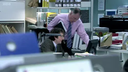 Screenshot: He's impressive, Malcolm, in an evil
way. Like those women at Crufts who
make dogs dance on their hind legs.