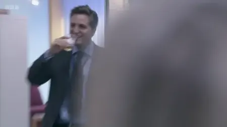 Screenshot: Drinking on the job, Peter. Why not? You've already got the efficiency of a man who's half-cut.